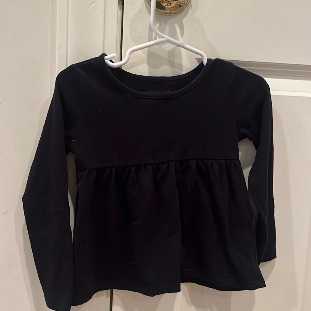 Girls’ black long sleeve top